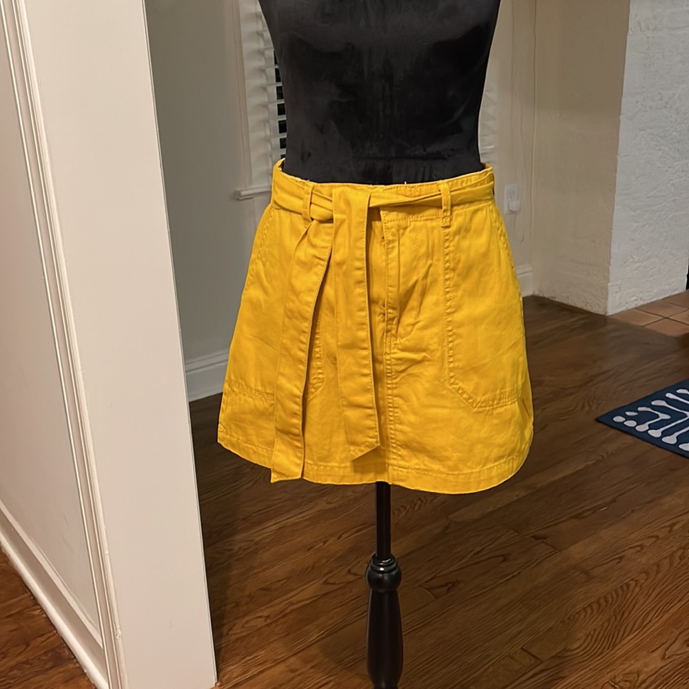 Indigo rein large mustard yellow skirt with belt